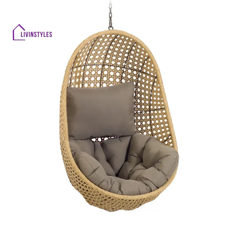 Consuelo Egg Swing Chair (Beige and Dark Grey) - Swing