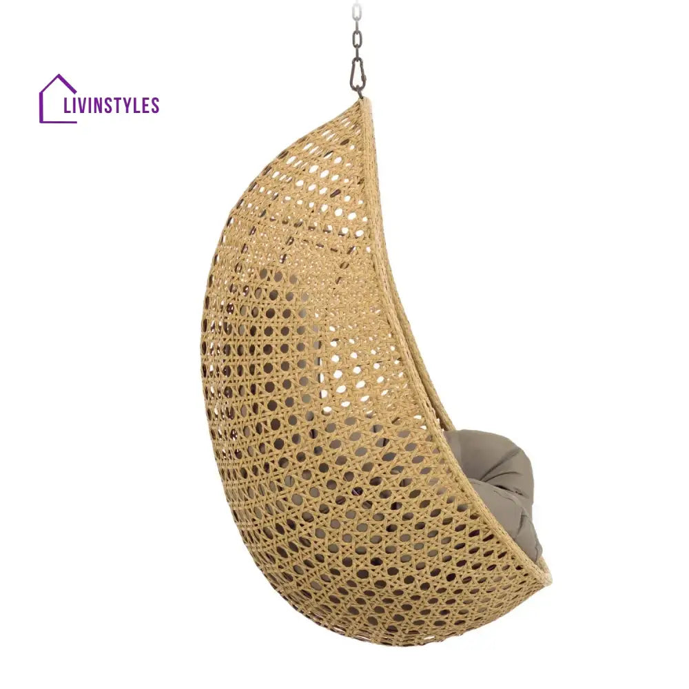 Consuelo Egg Swing Chair (Beige and Dark Grey) - Swing