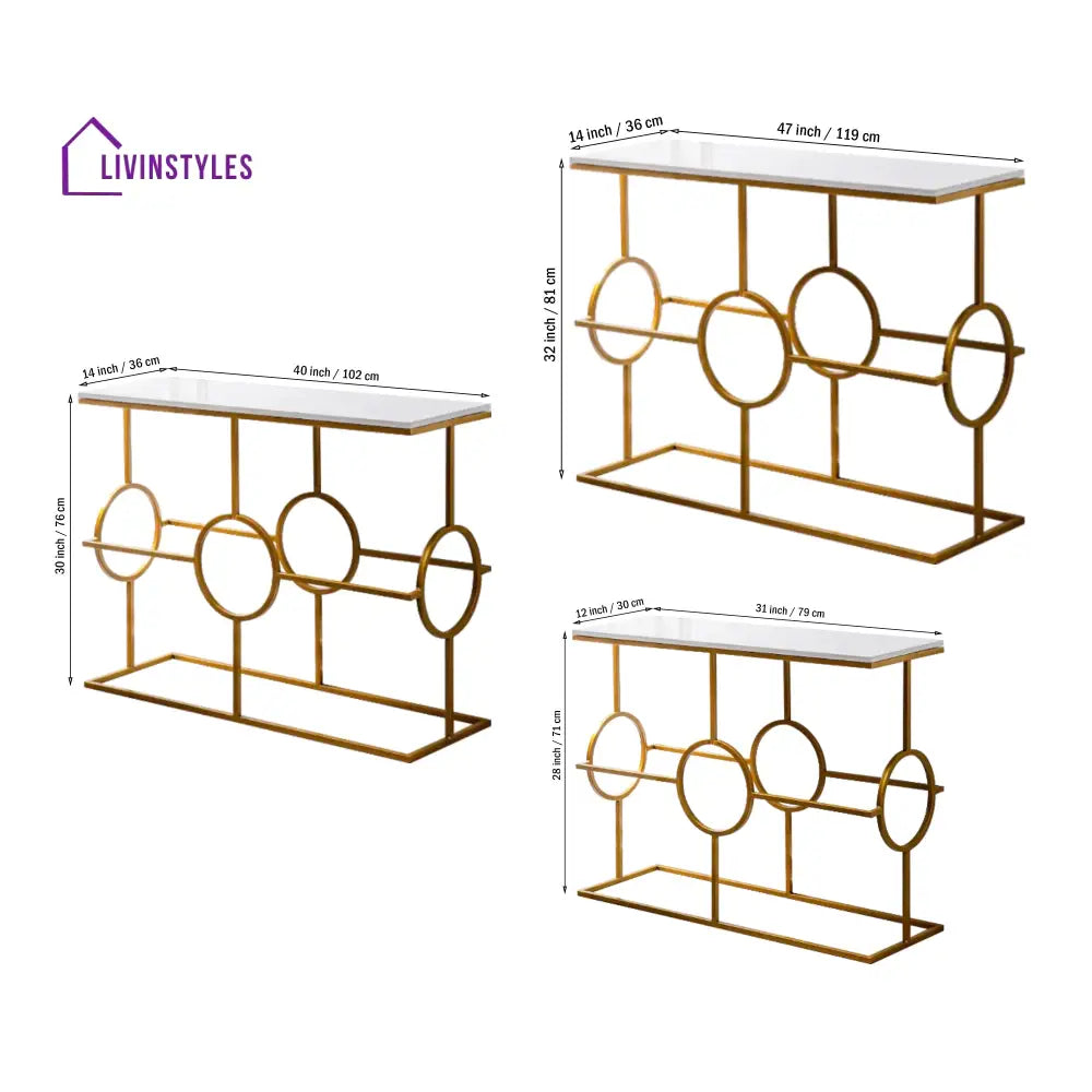 Contemporary Console Table in Geometric Pattern Design Table