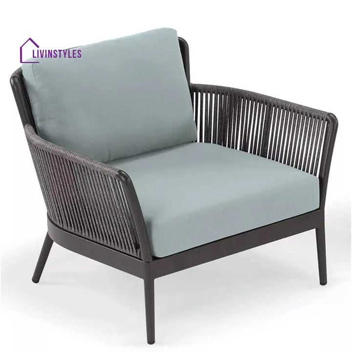 Conti Outdoor Patio Seating Set 2 Chairs and 1 Table Set (Grey) Braided & Rope - Coffee Table Sets