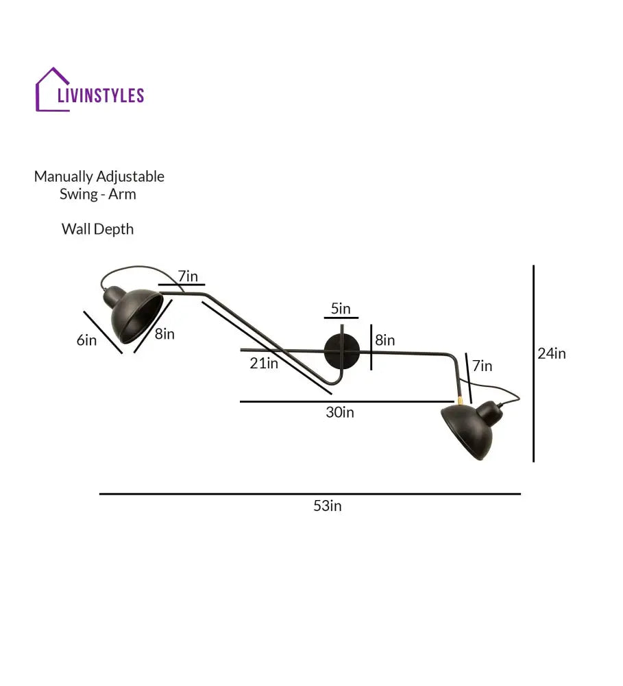 Contimporary Black Wall Modern Design Lamp