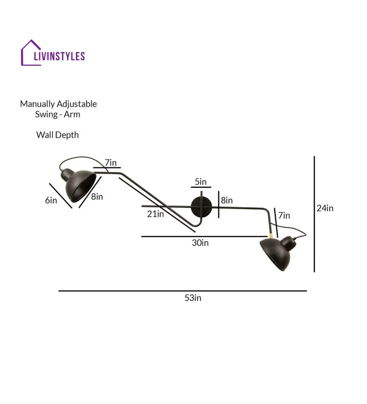 Contimporary Black Wall Modern Design Lamp