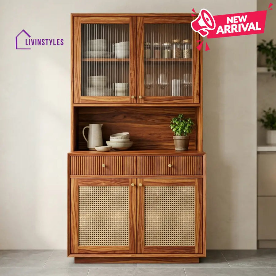 Cooper Classic Kitchen Cabinet with Glass (Honey Finish)