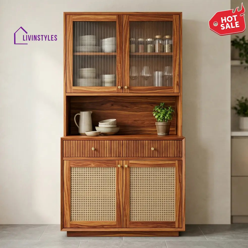 Cooper Classic Kitchen Cabinet with Glass (Honey Finish)