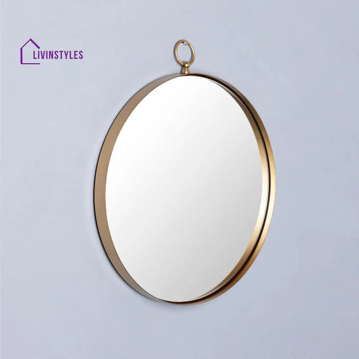 Copper Bordered Designer Metal Wall Mirror