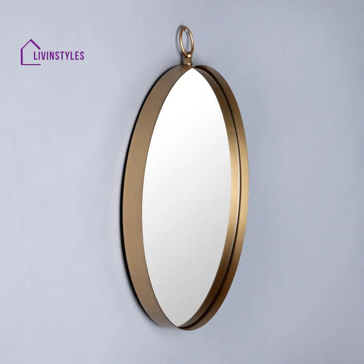 Copper Bordered Designer Metal Wall Mirror