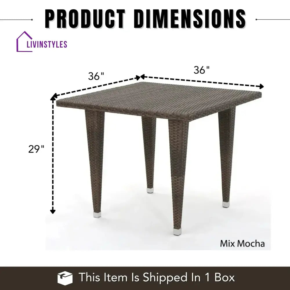 Coralie Outdoor Wicker Patio Counter Height Table (Dark Brown) - Table