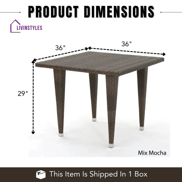 Coralie Outdoor Wicker Patio Counter Height Table (Dark Brown) - Table