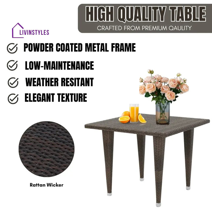 Coralie Outdoor Wicker Patio Counter Height Table (Dark Brown) - Table