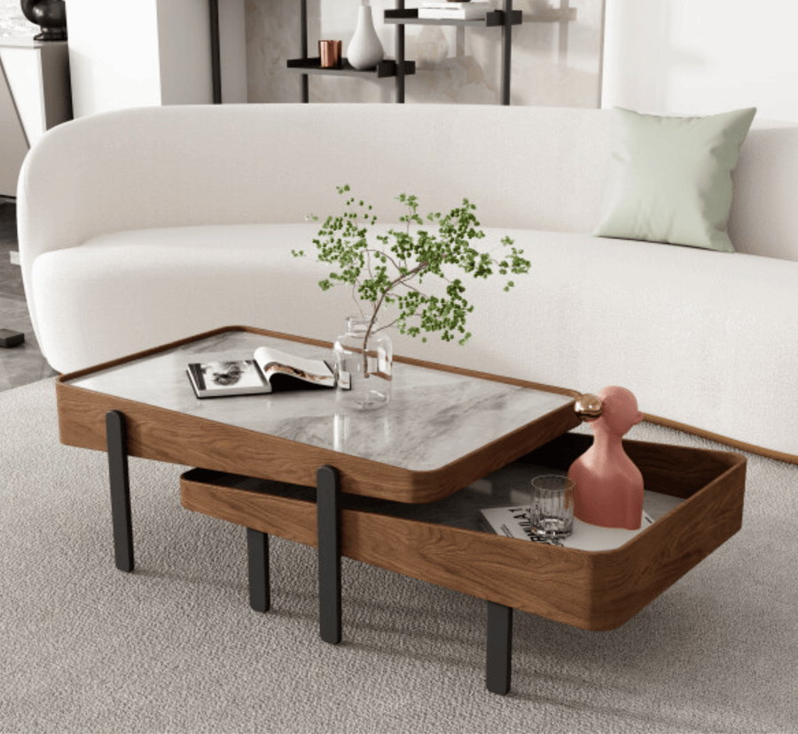 Zakhar Wooden Nesting Centre Tables Coffee Table