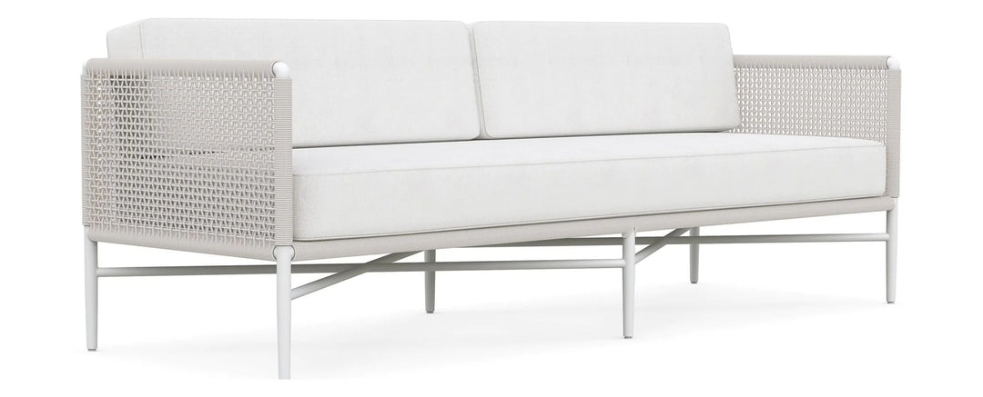 Roza Outdoor Garden Balcony Sofa Set 2 Seater and 2 Single Seater With 1 Center Table Set, Braid & Rope (White + Beige)