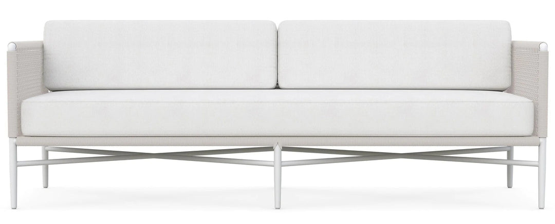 Roza Outdoor Garden Balcony Sofa Set 2 Seater and 2 Single Seater With 1 Center Table Set, Braid & Rope (White + Beige)