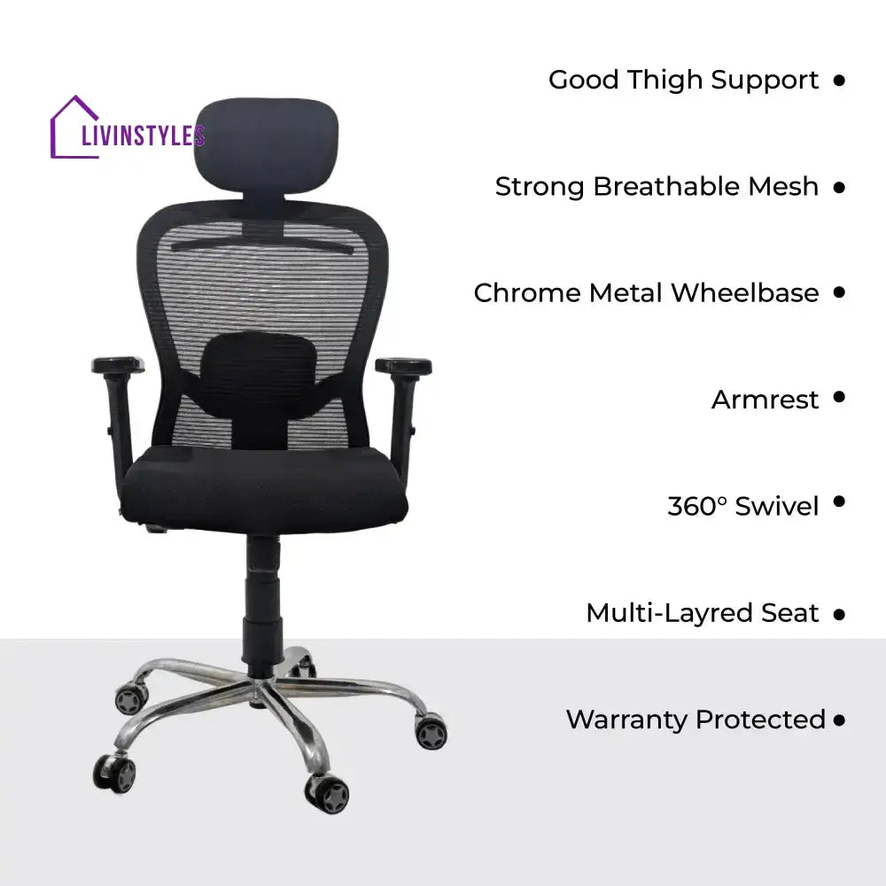 Cosmic Horizon Black Headrest Office Chair