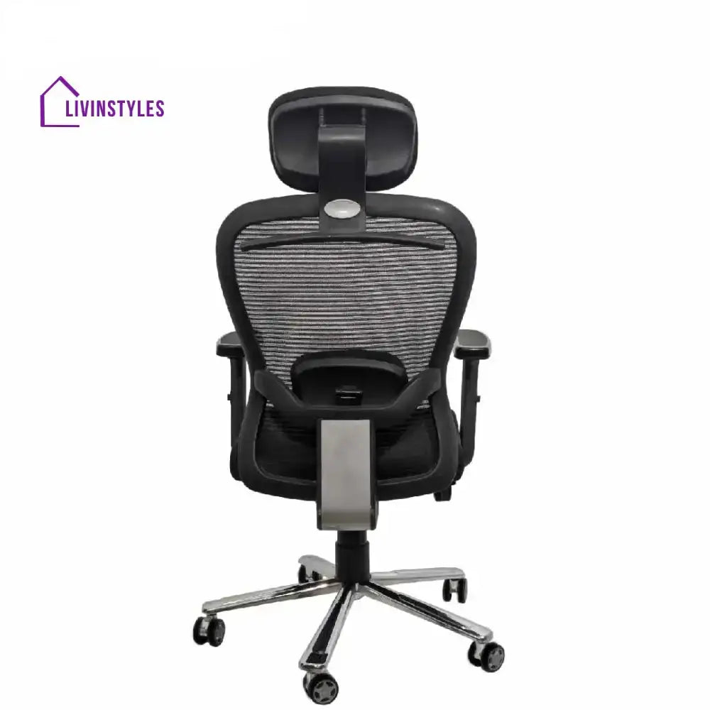 Cosmic Horizon Black Headrest Office Ergonomic Chair with Scorpio Base