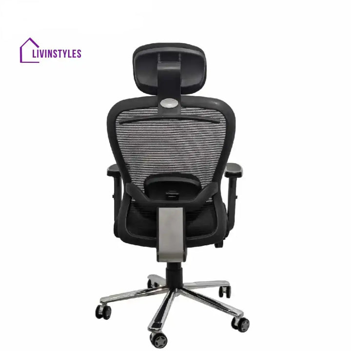 Cosmic Horizon Black Headrest Office Ergonomic Chair with Scorpio Base