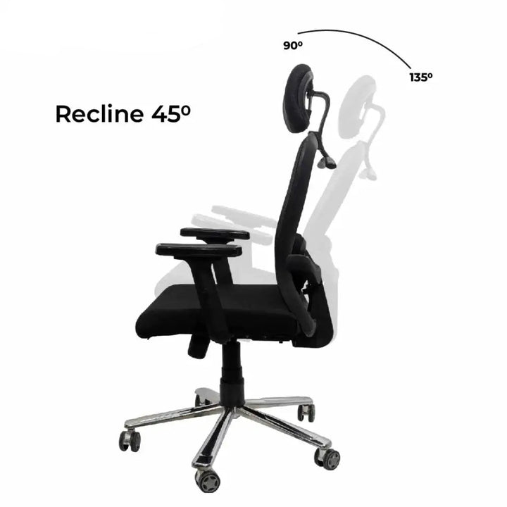 Cosmic Horizon Black Headrest Office Ergonomic Chair with Scorpio Base