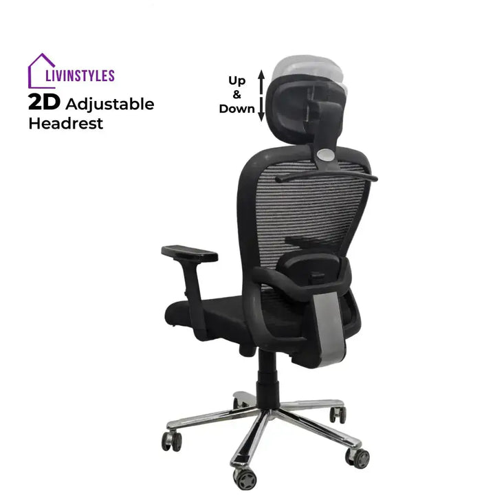 Cosmic Horizon Black Headrest Office Ergonomic Chair with Scorpio Base