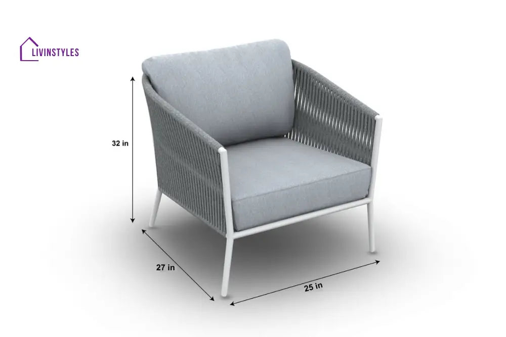 Cosset Outdoor Garden Balcony Sofa Set 2 Seater and 2 Single Seater With 2 Center Table and 1 Side Table Set Braid &