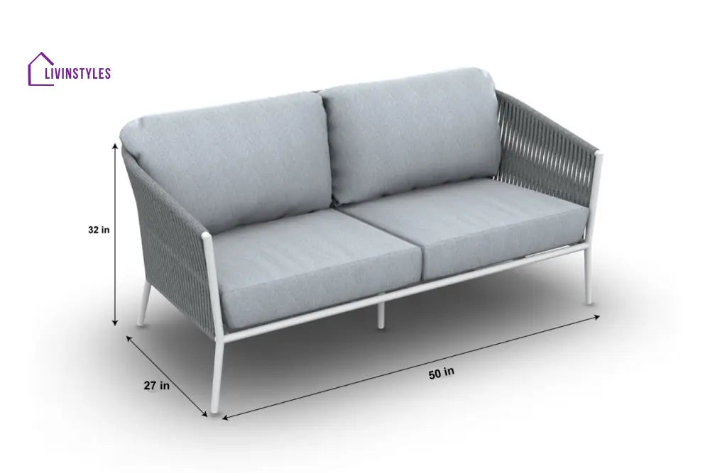 Cosset Outdoor Garden Balcony Sofa Set 2 Seater and 2 Single Seater With 2 Center Table and 1 Side Table Set Braid &