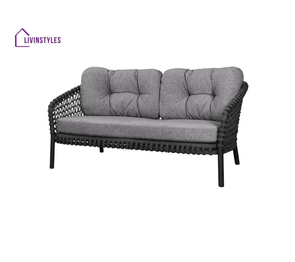 Costa Outdoor Garden Balcony Sofa Set 3 Seater 2 Seater 1 Single Seater 1 Side Table and 1 Center Table Set (Grey)