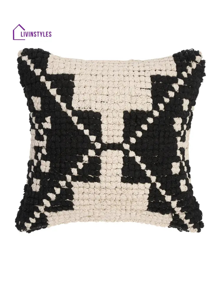 Cotton And Jute Hand Woven Cushion Cover Set Of 2 (20X20 Inch)