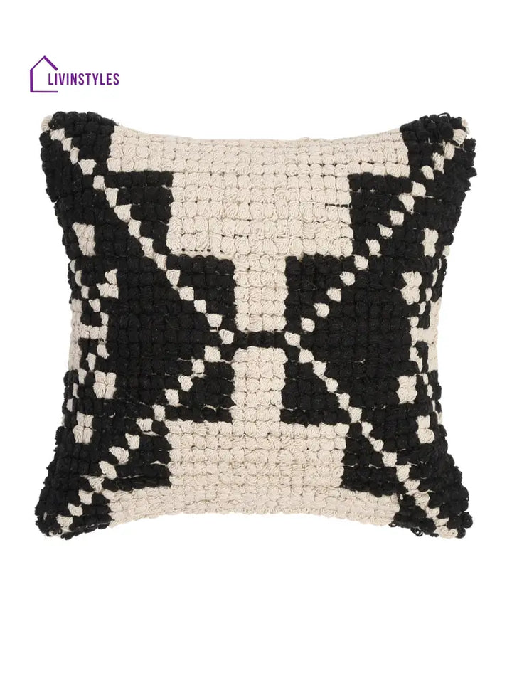 Cotton And Jute Hand Woven Cushion Cover Set Of 2 (20X20 Inch)