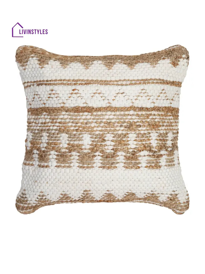 Cotton And Jute Hand Woven Cushion Cover Set Of 2 (20X20 Inch)