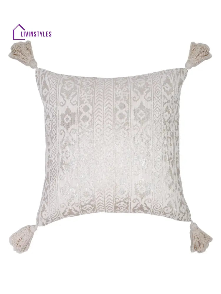 Cotton Ivory Cushion Cover Set Of 2 (20X20 Inch)
