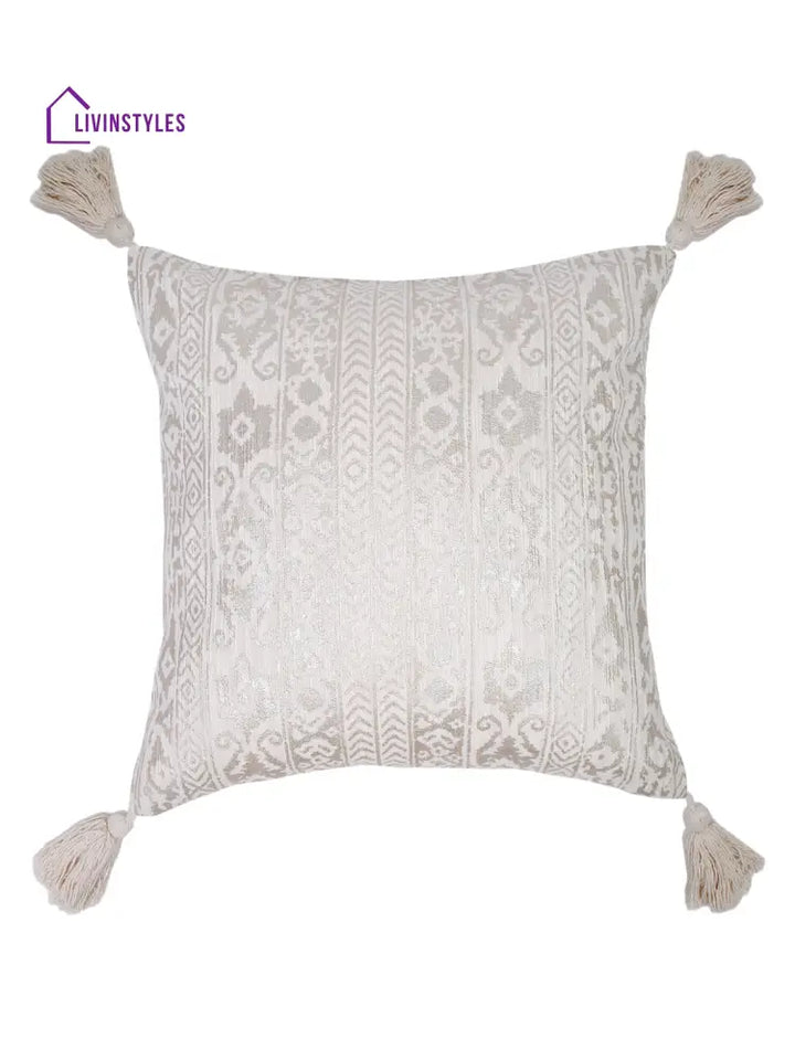 Cotton Ivory Cushion Cover Set Of 2 (20X20 Inch)