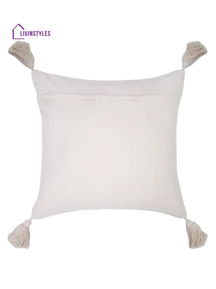 Cotton Ivory Cushion Cover Set Of 2 (20X20 Inch)
