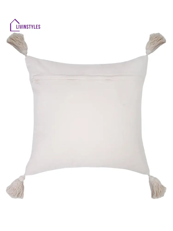 Cotton Ivory Cushion Cover Set Of 2 (20X20 Inch)