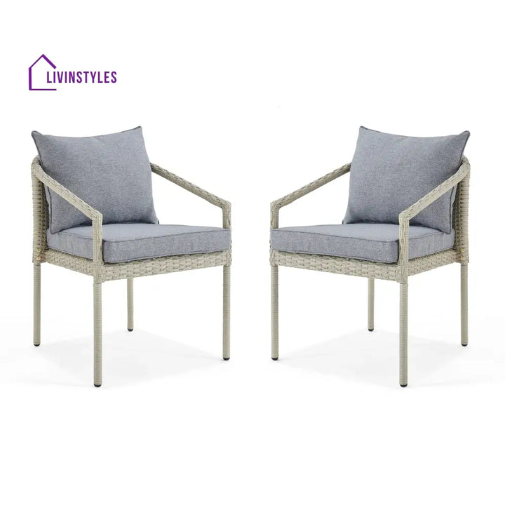 Coven Outdoor Garden Balcony Sofa Set 2 Seater 2 Single seater and 1 Center Table Set (Cream) - Sofa Sets