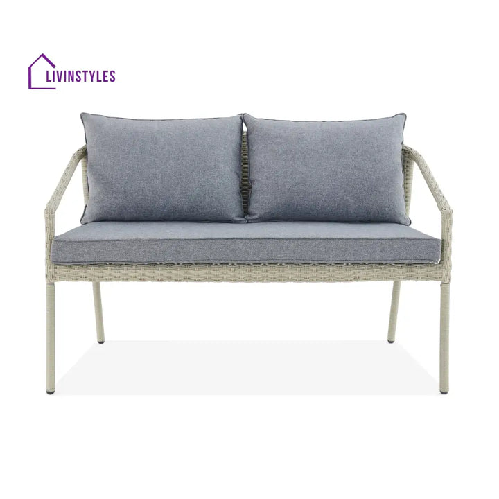 Coven Outdoor Garden Balcony Sofa Set 2 Seater 2 Single seater and 1 Center Table Set (Cream) - Sofa Sets