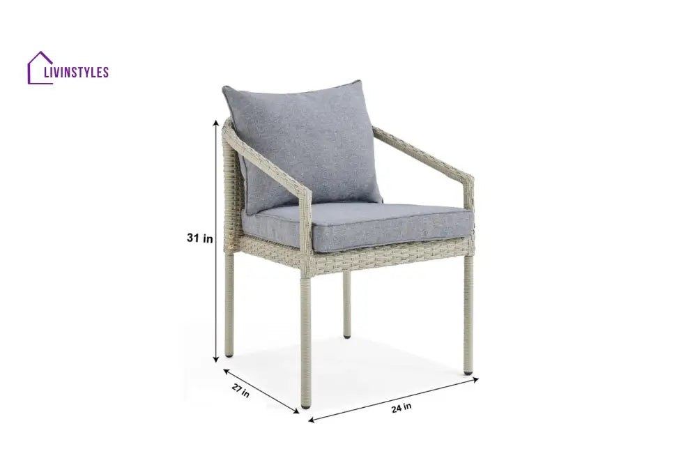 Coven Outdoor Garden Balcony Sofa Set 2 Seater 2 Single seater and 1 Center Table Set (Cream) - Sofa Sets