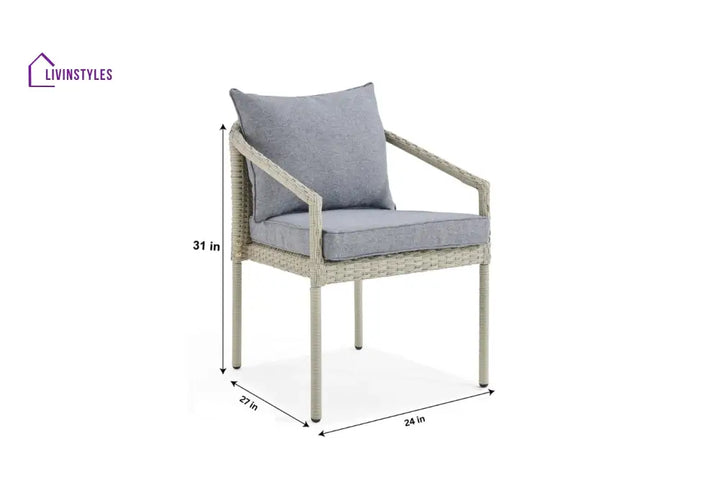 Coven Outdoor Garden Balcony Sofa Set 2 Seater 2 Single seater and 1 Center Table Set (Cream) - Sofa Sets