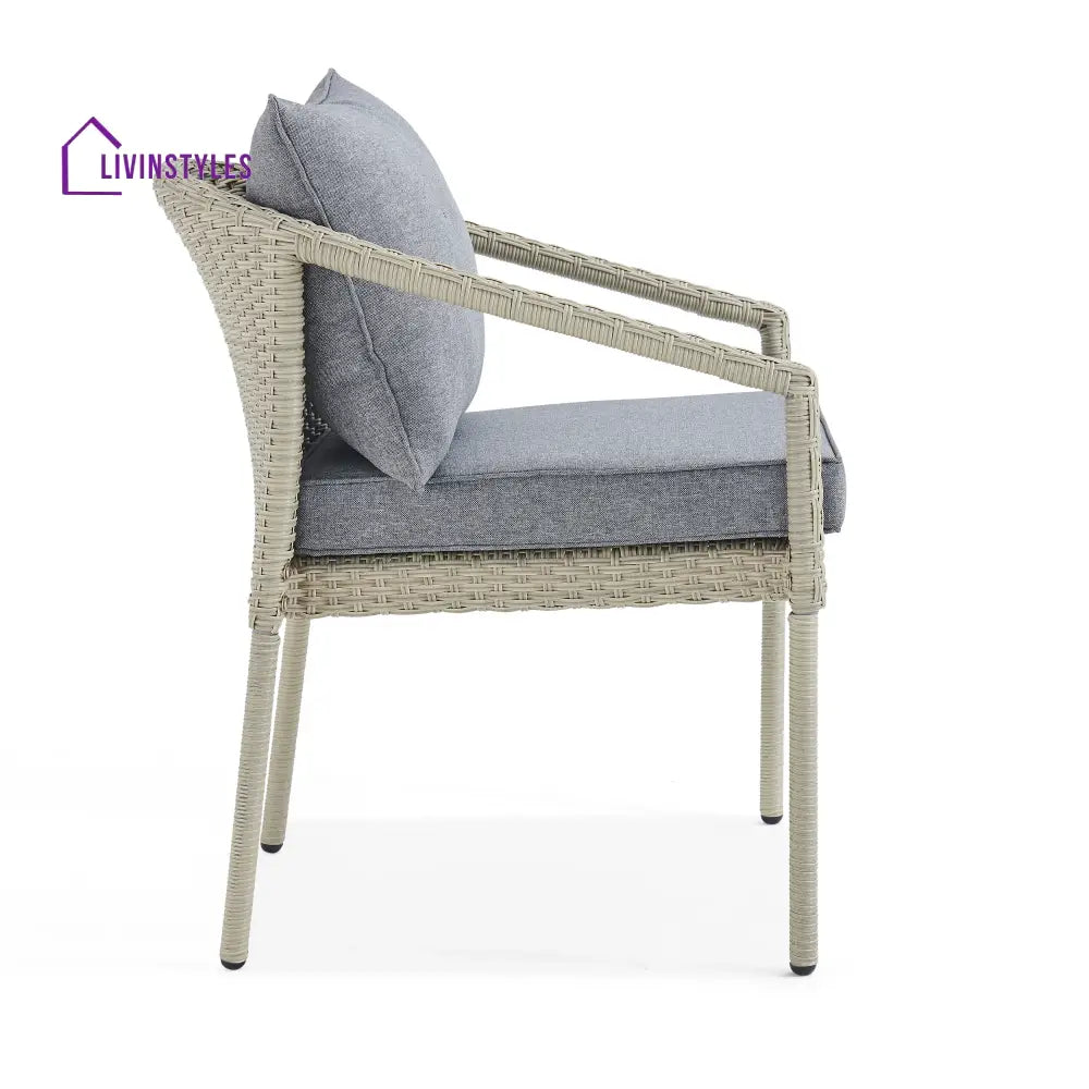 Coven Outdoor Garden Balcony Sofa Set 2 Seater 2 Single seater and 1 Center Table Set (Cream) - Sofa Sets