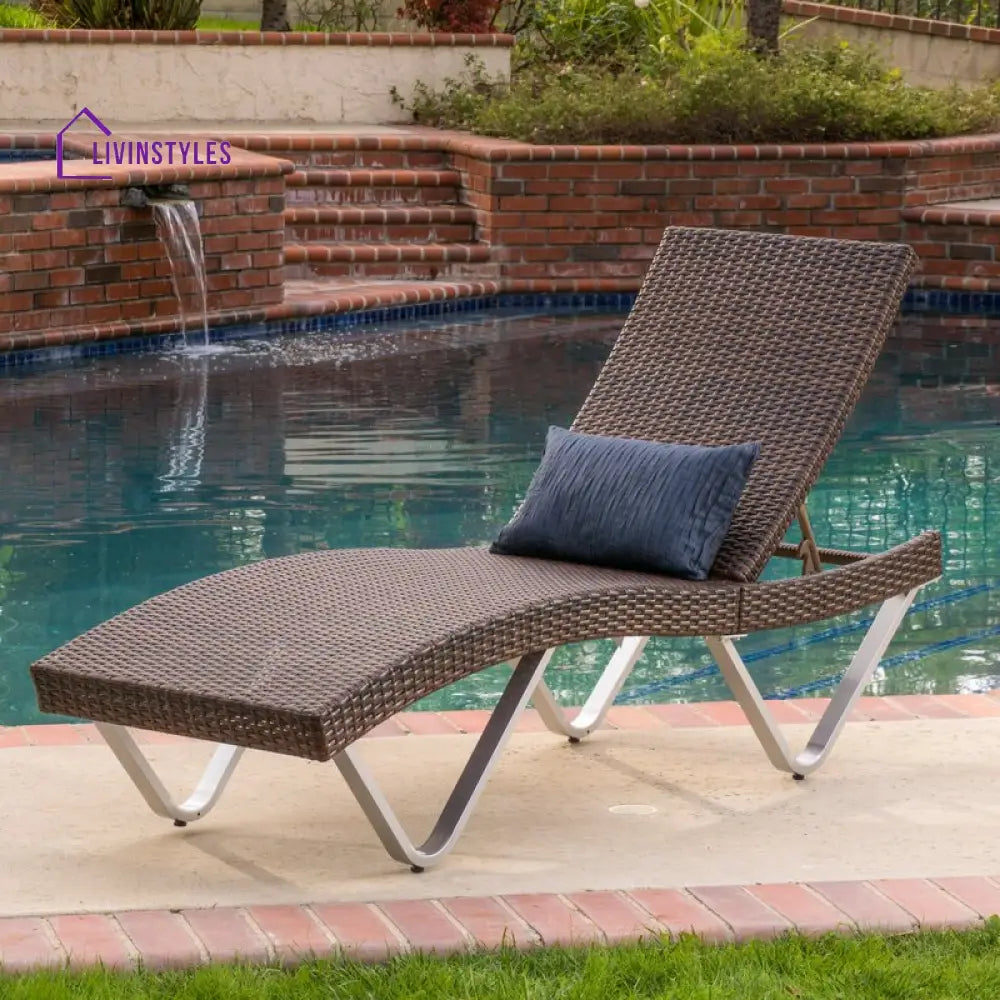 Crafter Outdoor Swimming Poolside Lounger (Brown) - Loungers