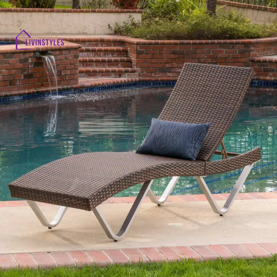 Crafter Outdoor Swimming Poolside Lounger (Brown) - Loungers