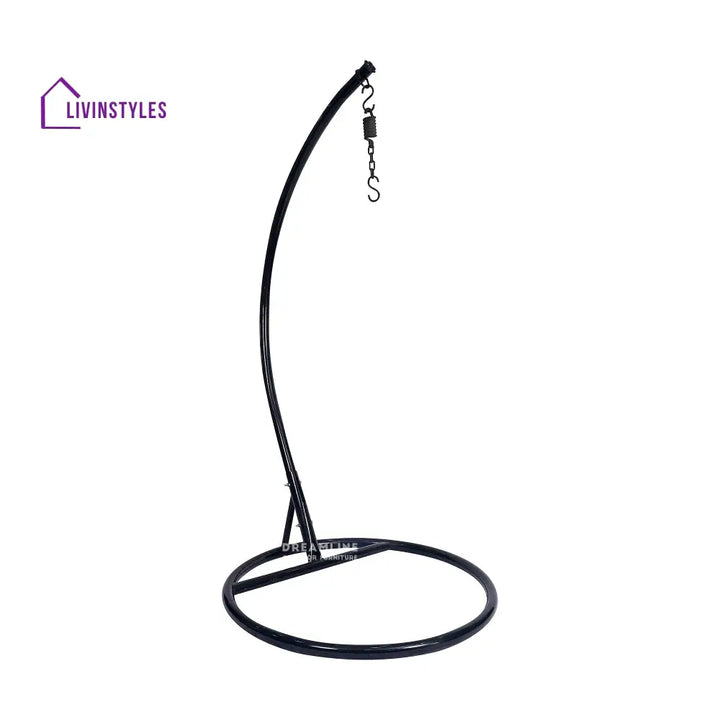 Craig Single Seater Hanging Swing With Stand For Balcony Garden Swing (Dark Brown) - Swings