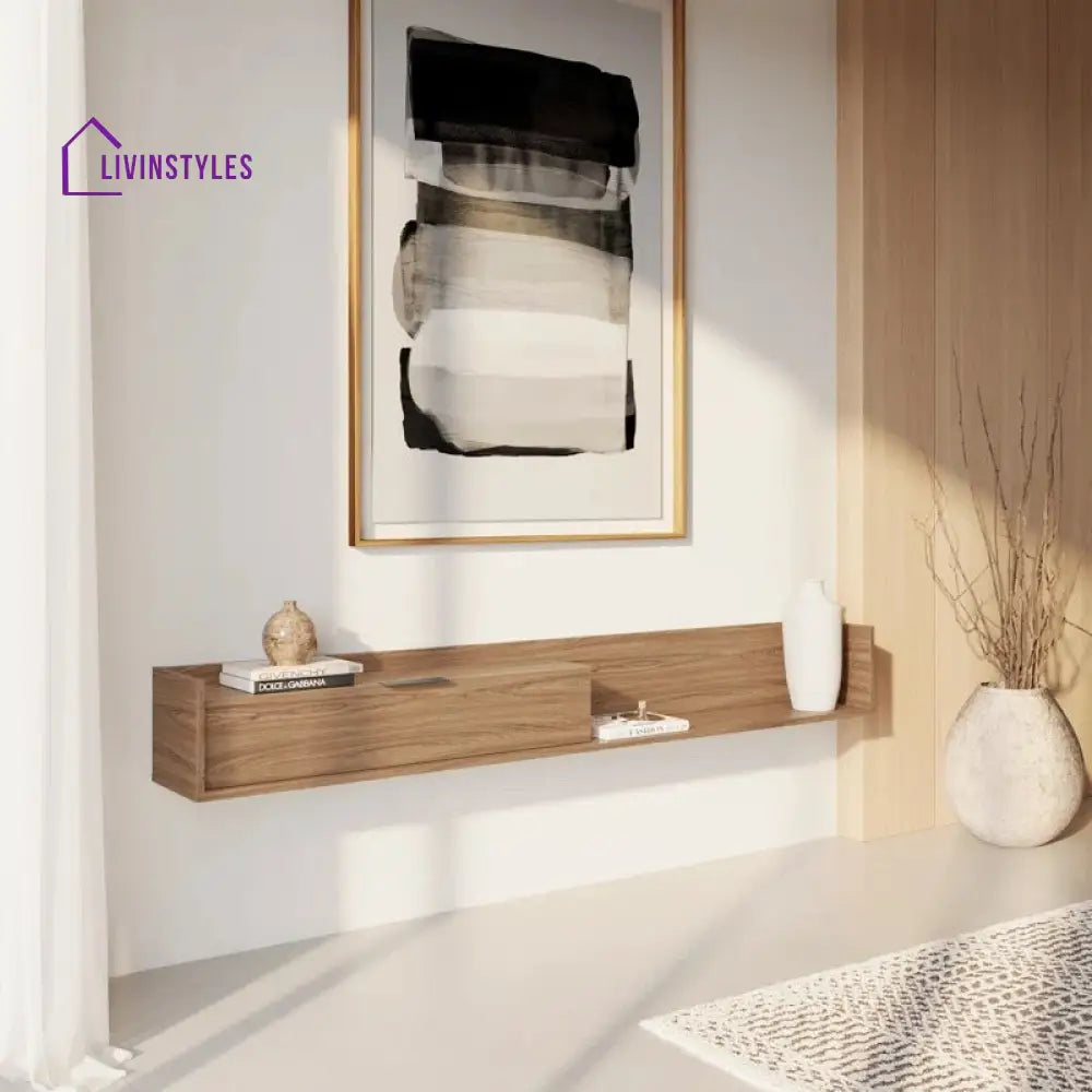Cressida Wall Mounted Wooden Finish Tv Unit Stand for Living Room