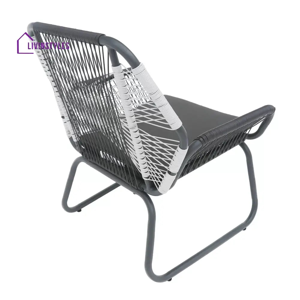 Crimson Outdoor Patio Seating Set 2 Chairs and 1 Table Set (White + Dark Grey) - Coffee Table Sets