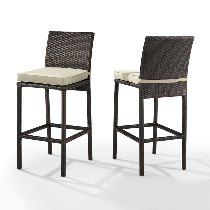 Paccio Outdoor Patio Bar Chair 2 Chairs For Balcony (Brown)