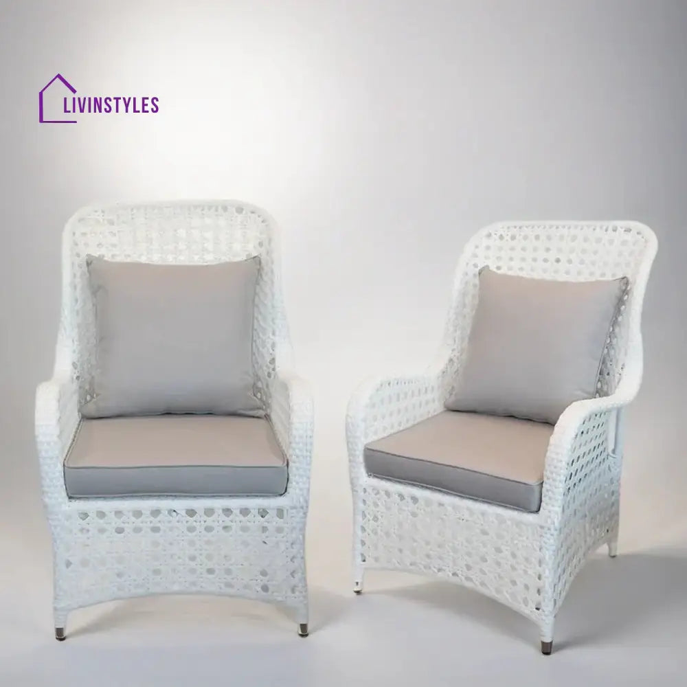Cruzita Outdoor Sofa Set 2 Seater 2 Single seater and 1 Center Table (White) - Sofa Sets