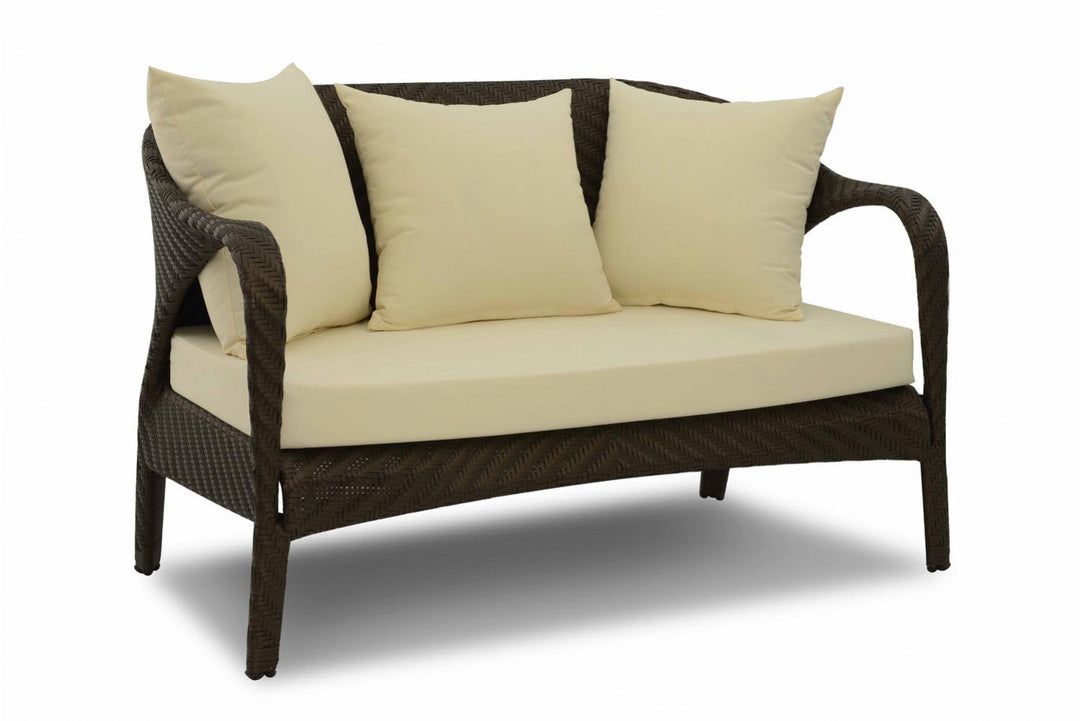 Kanva Outdoor 2 Seater Sofa (Dark Brown +Beige)