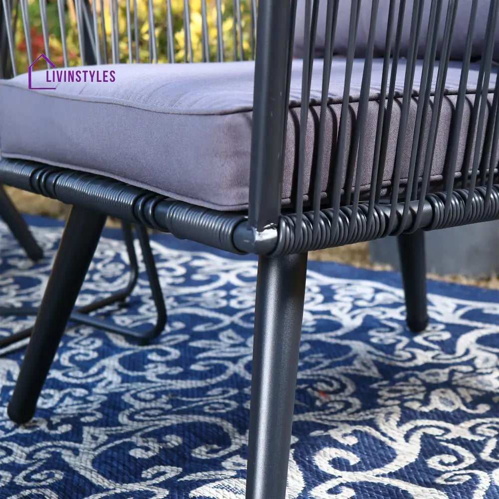 Culb Outdoor Patio Seating Set 2 Chairs and 1 Table Set (Black) - Coffee Table Sets