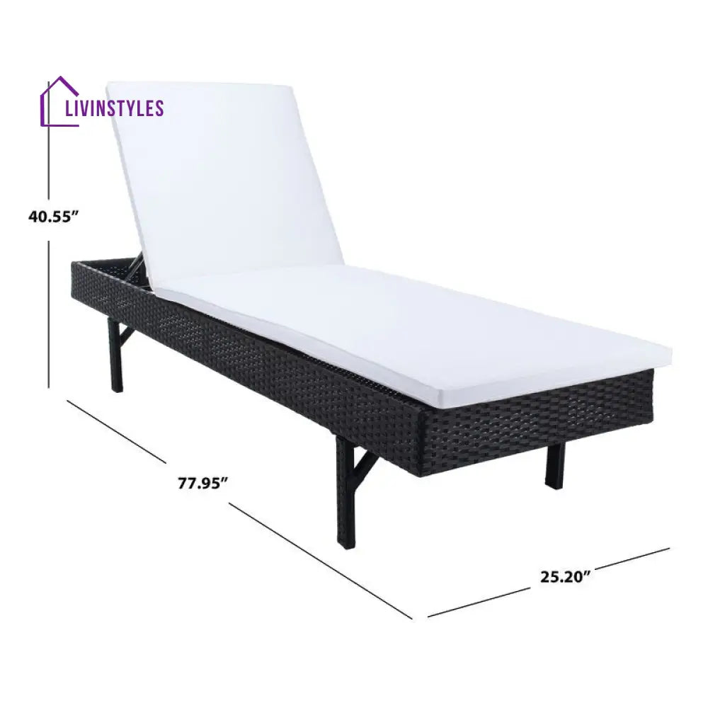 Cupid Outdoor Swimming Poolside Lounger (Black) - Loungers