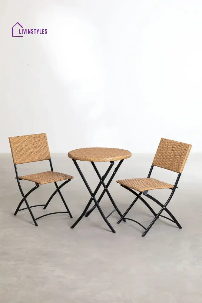 Curro Cara Outdoor Patio Seating Set 2 Chairs and 1 Table Set (Honey) - Coffee Table Sets