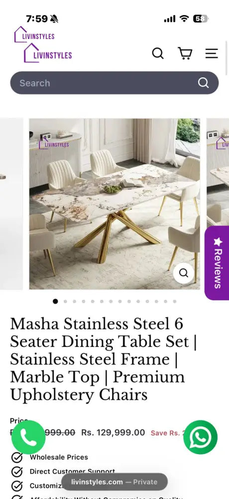 Custom Order Link Dining Table and 4 Chairs