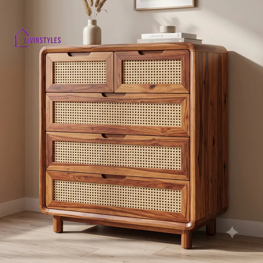 Cyprien Premium Wooden Chest of Drawers for Bedroom | Living Room