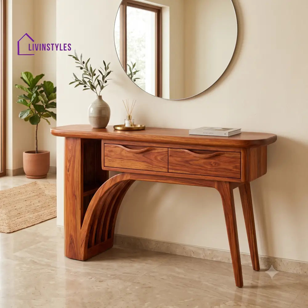 Cyriac Premium Wooden Console Table for Living Room | Entryway Table